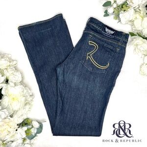 Rock and Republic Jeans Kasandra Bootcut Dark Blue Denim 32